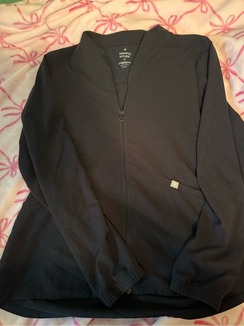 Beyond Scrubs Women’s Black Zip-Up Jacket